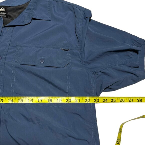 REI Blue Button Front Shirt Size XL - Picture 5 of 6